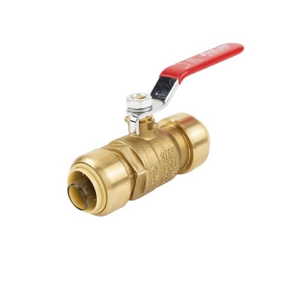 Bk Products B&K Proline 3/4 in. Brass Push Fit Ball Valve Full Port Quarter-Turn Lever 1107-064 - main